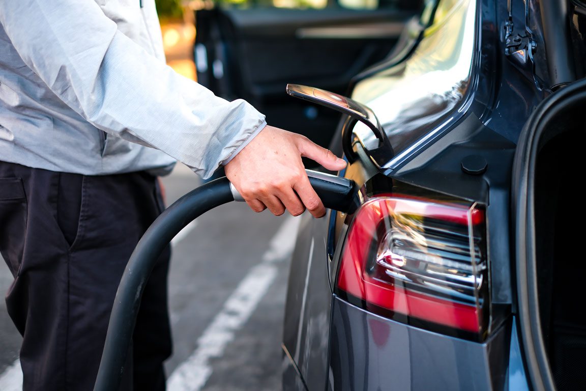 charging electric vehicle